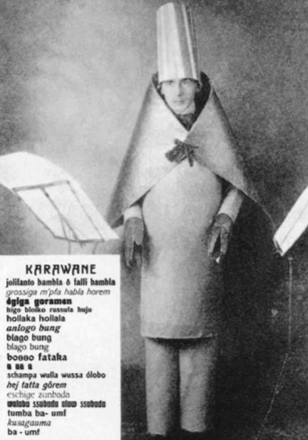 Hugo-ball-in-cabaret-voltaire-performing-karawane