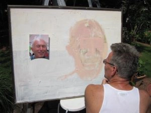 Robert Paints Stuart Summerhayes' Portrait